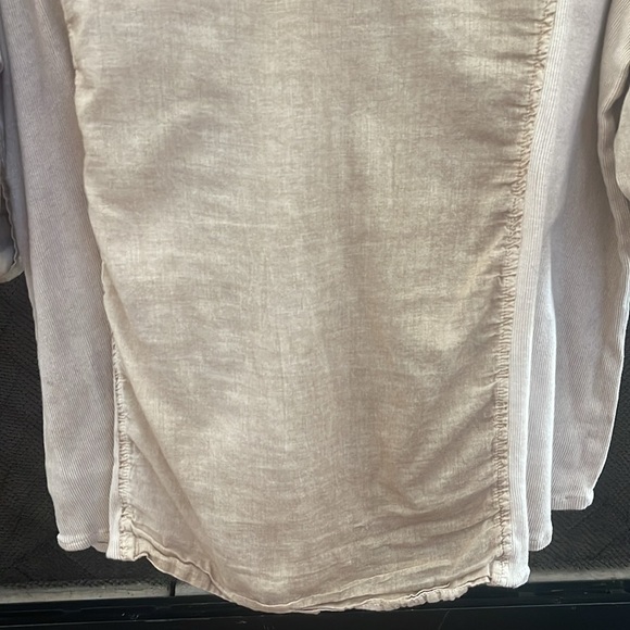 Brown ombre button down top with rolled sleeves and embellishments. Size 2X - Picture 10 of 12